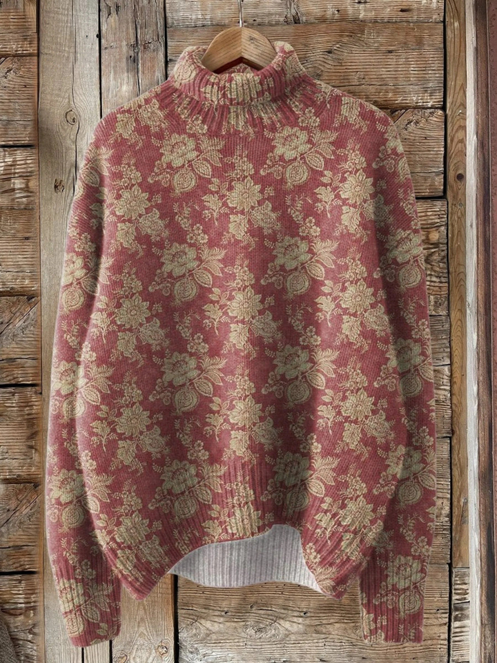 Gretchen | Pulli mit Rollkragen Floral Vintage
