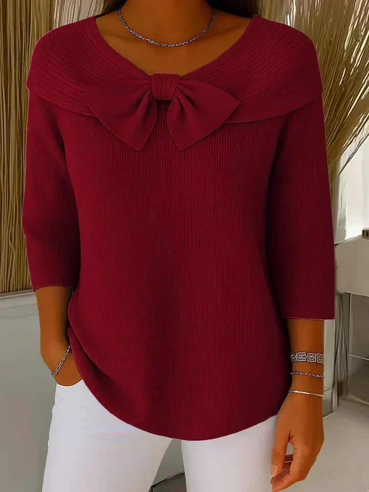 Tivella™ | Pullover mit Schleife und Rundhalsausschnitt