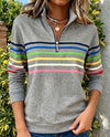 Maggie | Lässiger Pullover mit mehrfarbigen Streifen