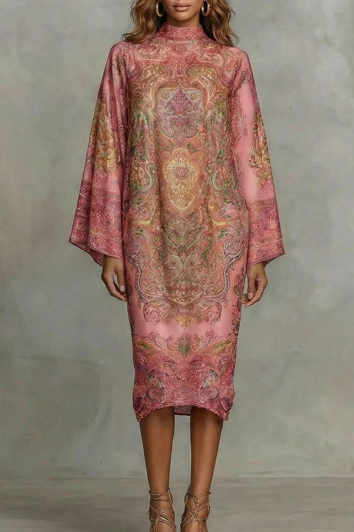 Marélienne – Barock floral Motiv – Kimono-Midikleid