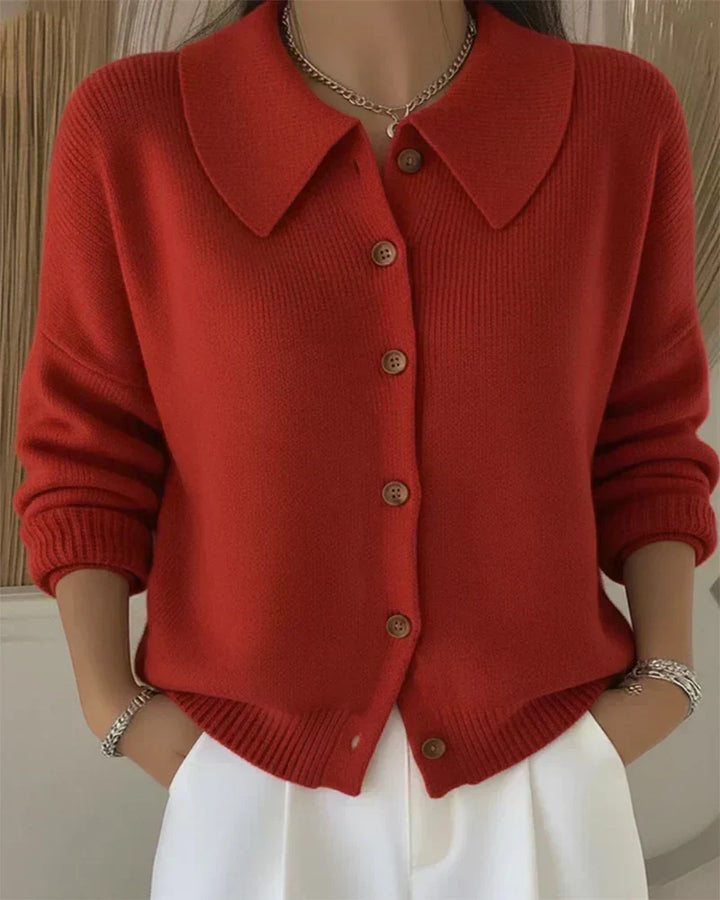 Vespera™ | Cardigan mit Knopfkraagen
