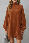Castellaine – Fransencharme – Rollkragen-Minikleid