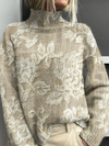 Meriel | Strukturierter Floral-Rollkragenpullover