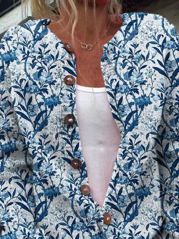 Tiverly™ | Vintage-Blumen-Cardigan mit Knöpfen vorne