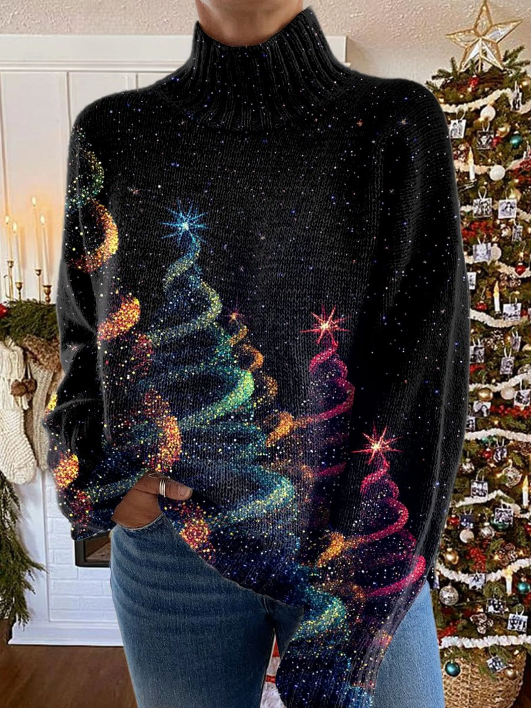Colleen | Funkelnder Rollkragenpullover für Weihnachten