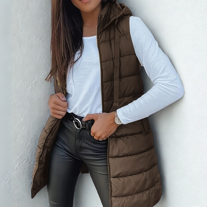 Mitchelle™ Gilet Puffer Lang Ohne Ärmel Casual