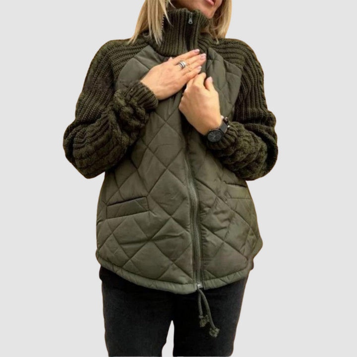 Patchwork-Daunenjacke aus Wolle Carina™