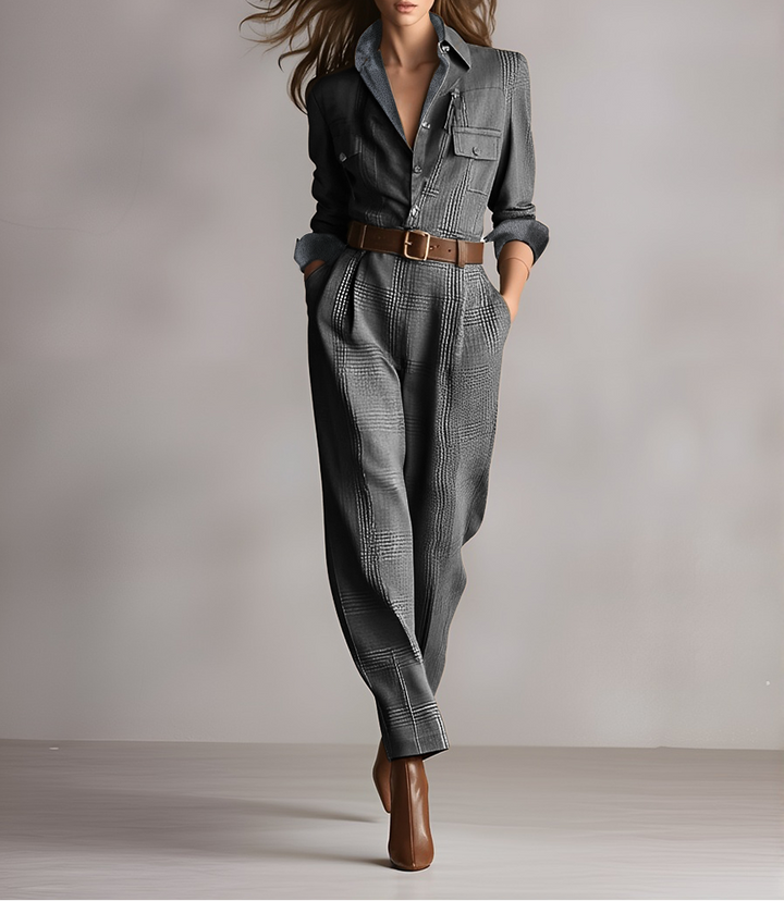 Charlotte | Karierter Jumpsuit mit anspruchsvollen Details
