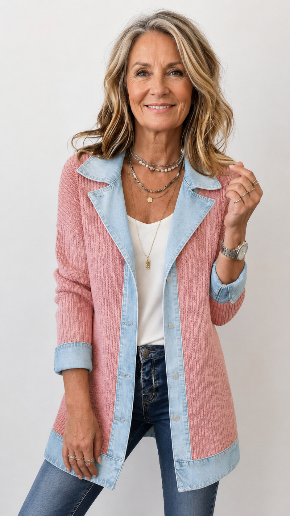 Miriam™ | Gestreifter Strickjacke mit Kontrast