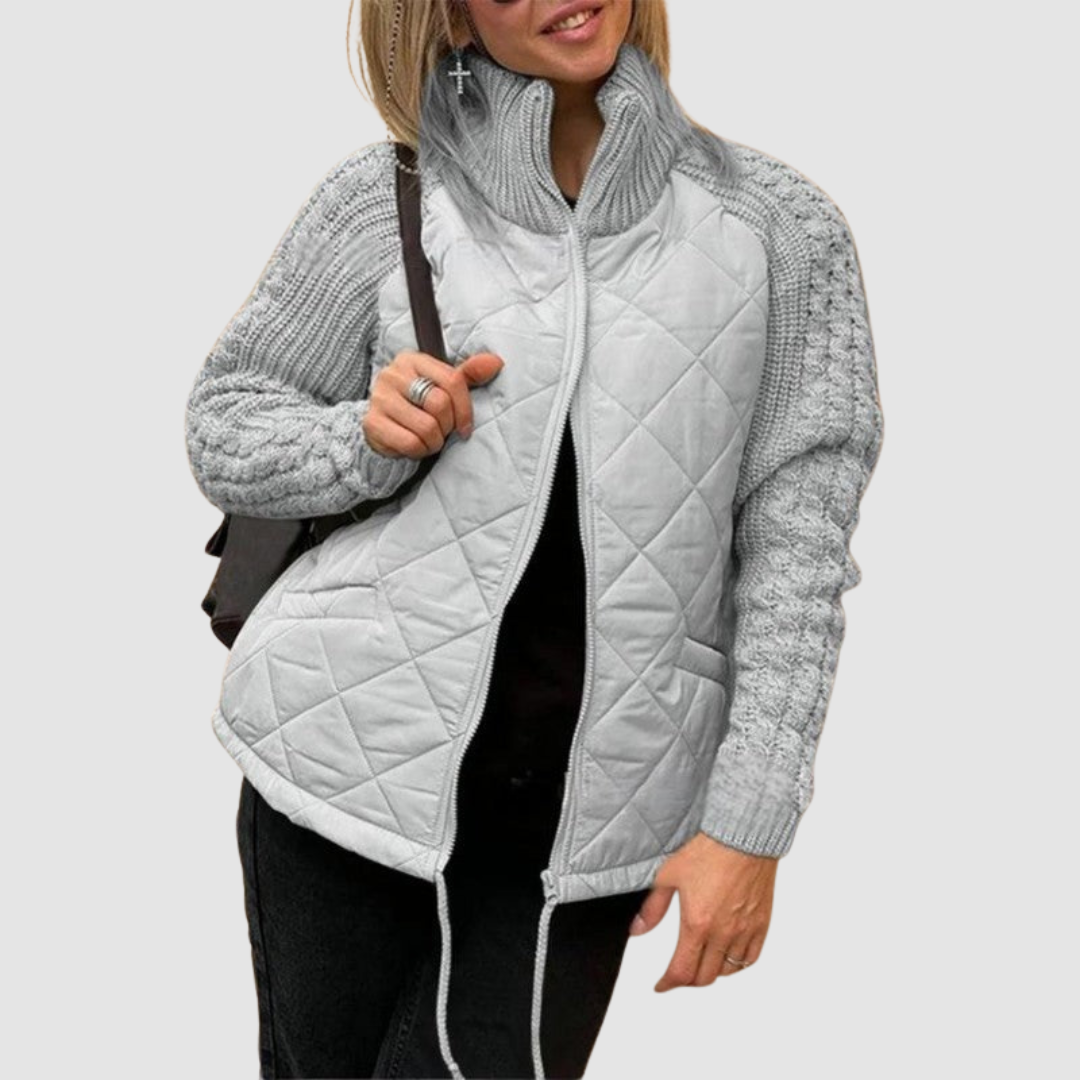 Patchwork-Daunenjacke aus Wolle Carina™
