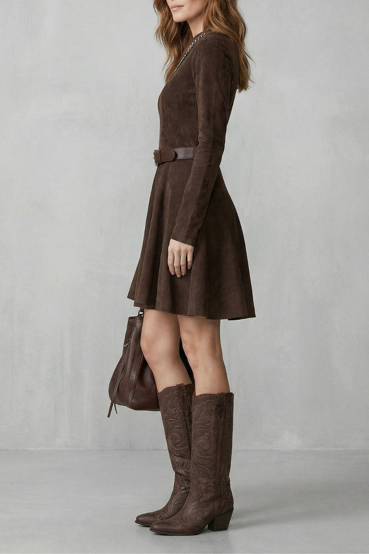 Cavellina – Gürtel aus Wildlederoptik – Minikleid (Gürtel inklusive)