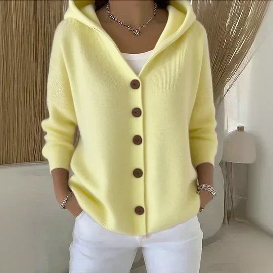 Darienne™ | Strickjacke mit Kapuze und Knopfleiste
