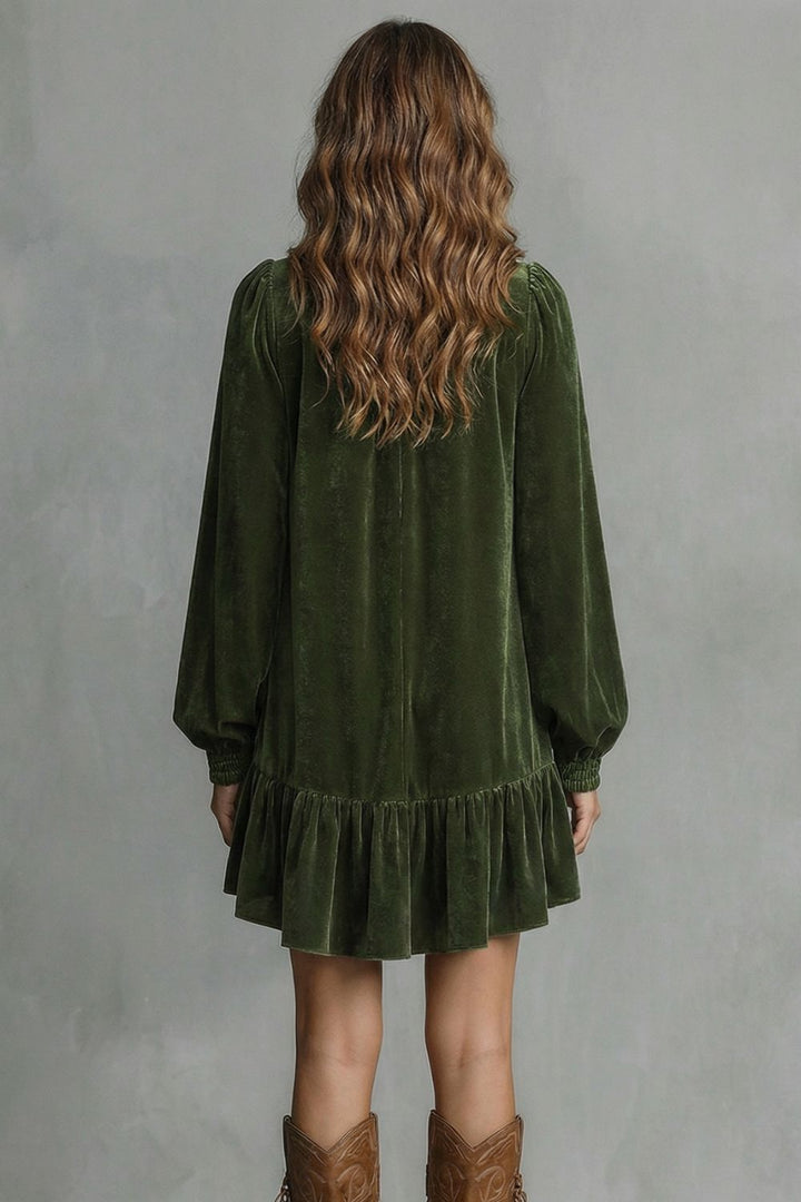 Velézia – Samt-Bow-Detail – Minikleid