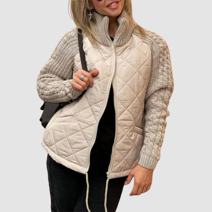 Patchwork-Daunenjacke aus Wolle Carina™