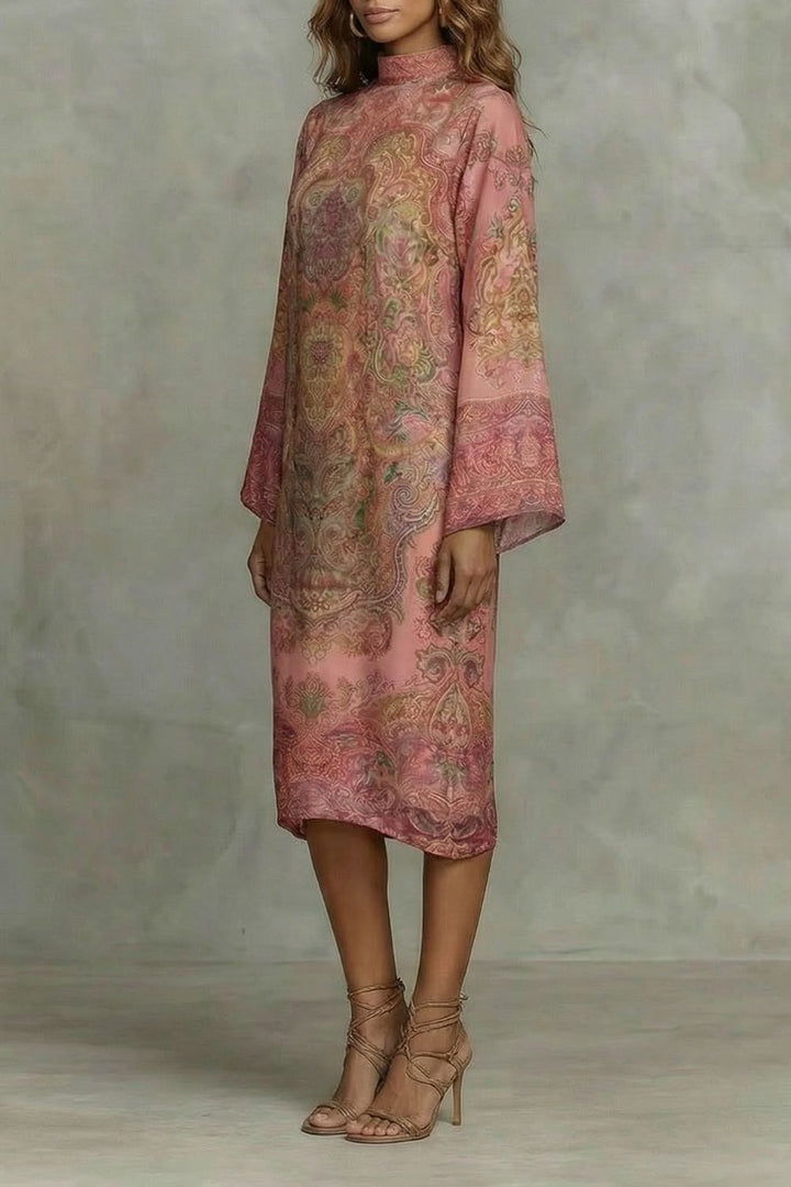 Marélienne – Barock floral Motiv – Kimono-Midikleid