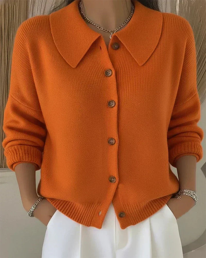 Vespera™ | Cardigan mit Knopfkraagen