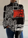 Selma | Pullover mit Stehkragen im abstrakten Kunststil