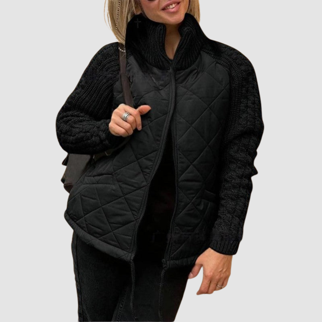 Patchwork-Daunenjacke aus Wolle Carina™