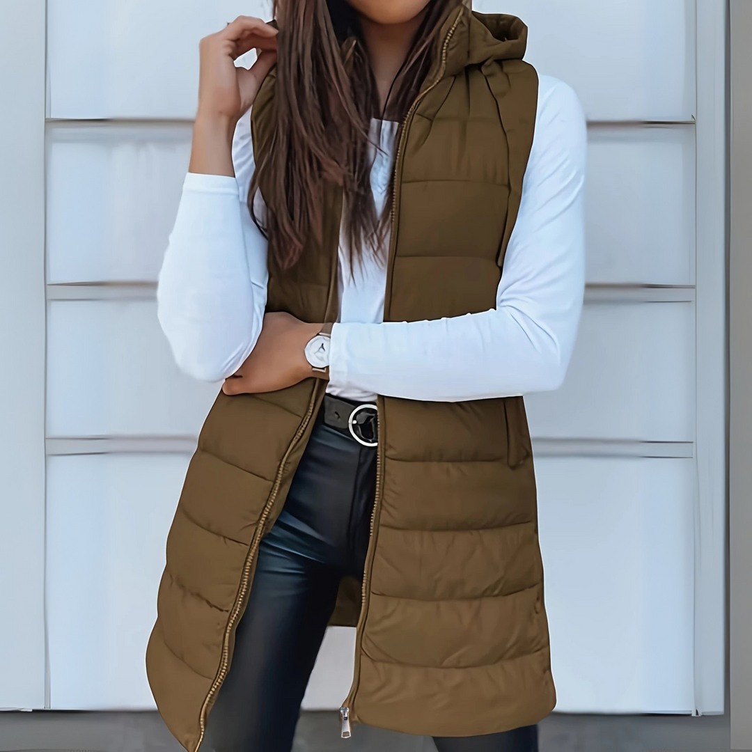 Mitchelle™ Gilet Puffer Lang Ohne Ärmel Casual