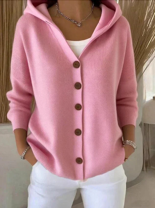Darienne™ | Strickjacke mit Kapuze und Knopfleiste