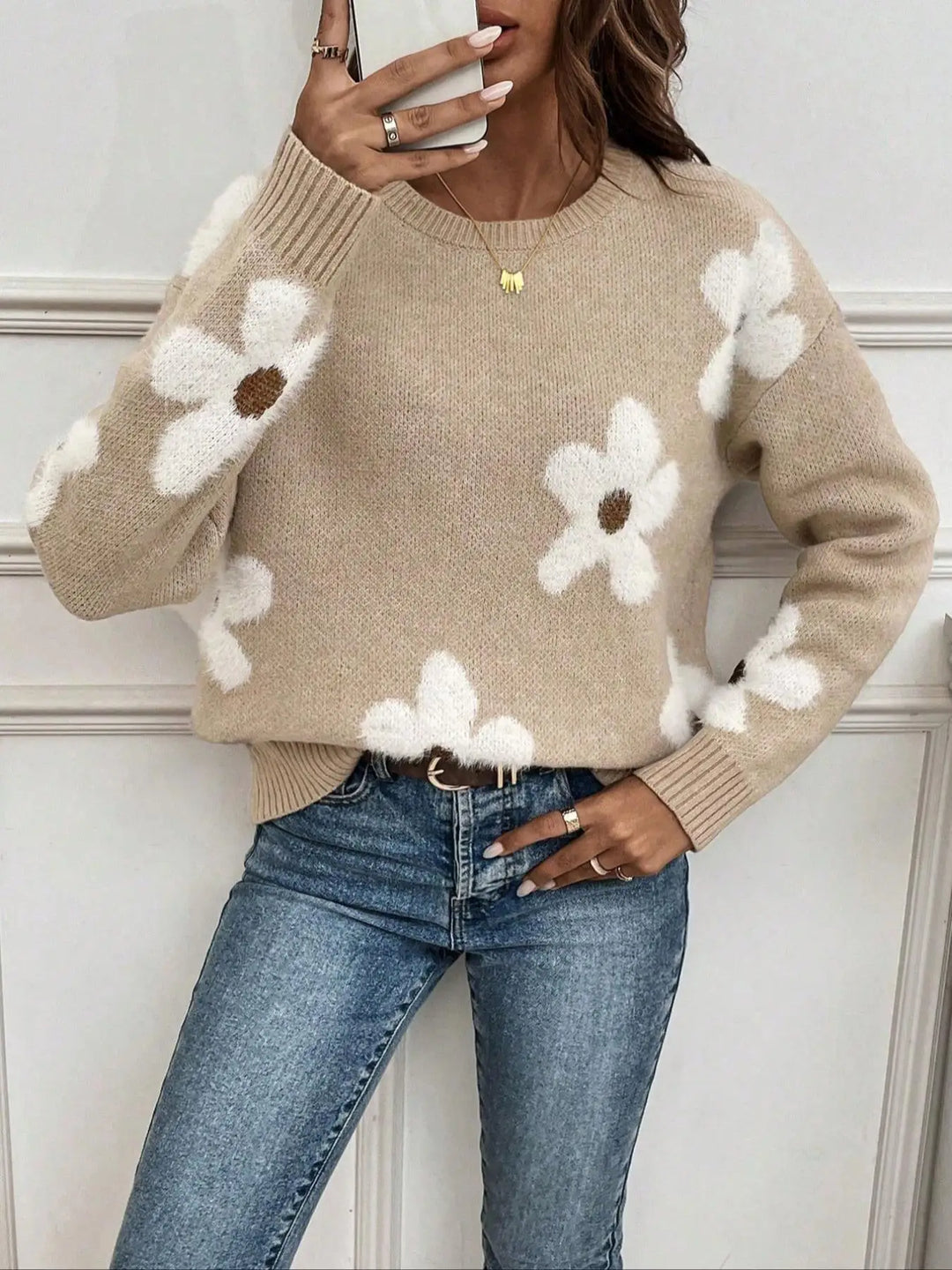 Daisy | Pullover mit Blumenmuster