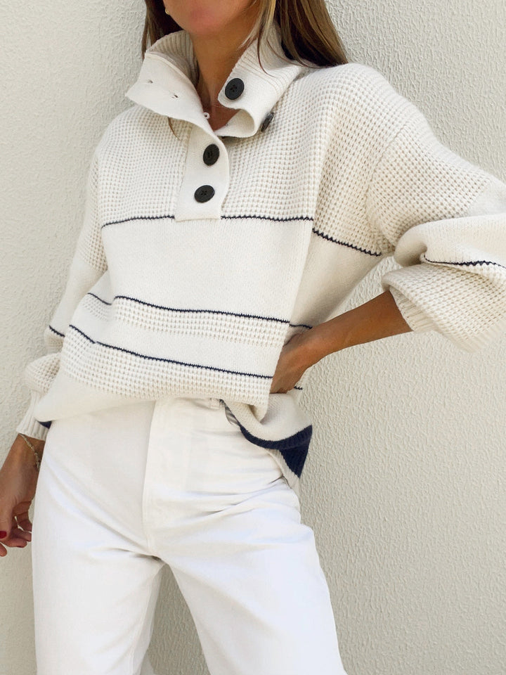 Tallulah | Strickpullover mit Knopfkragen