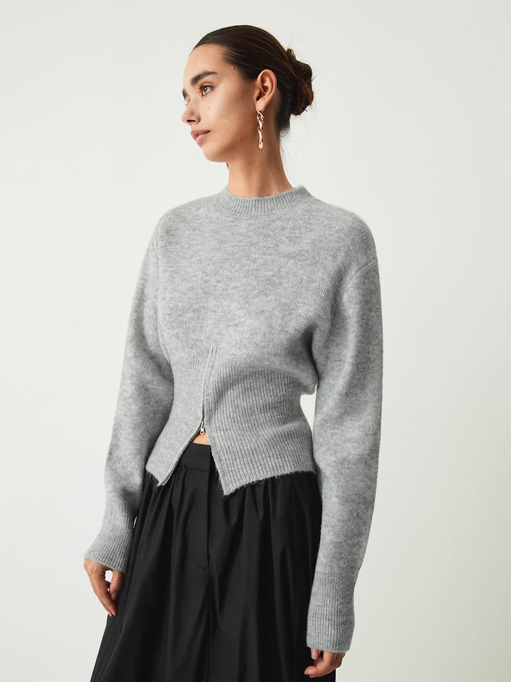 Rosalind | Pulli aus weichem Strick mit halbem Reißverschluss