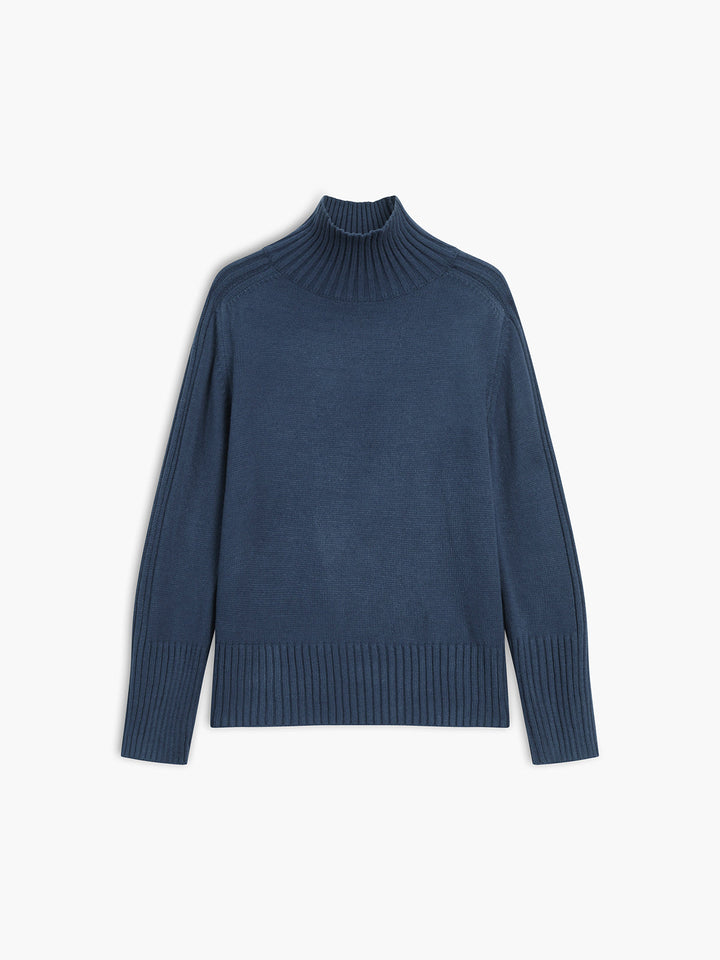 Fermeture | Rippstrick-Pullover mit Stehkragen
