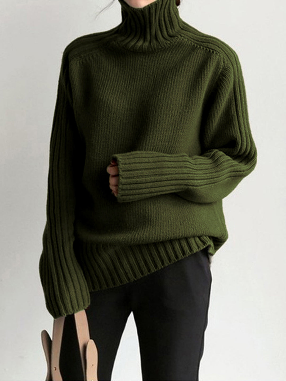 Fermeture | Rippstrick-Pullover mit Stehkragen
