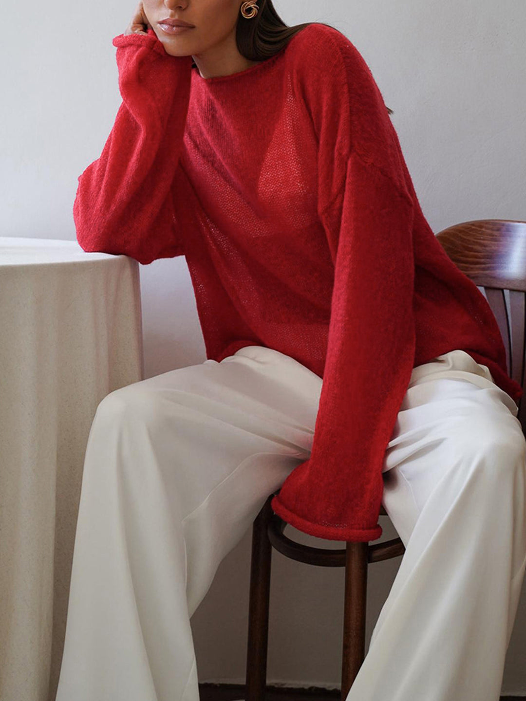 Elodie | Leichter Boot-Ausschnitt Pullover