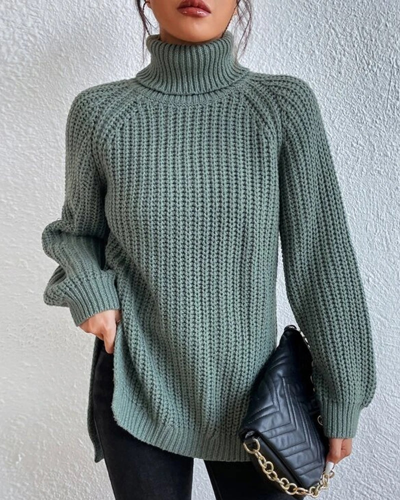 Millicent | Bequemer Rippstrick-Pullover mit Rollkragen