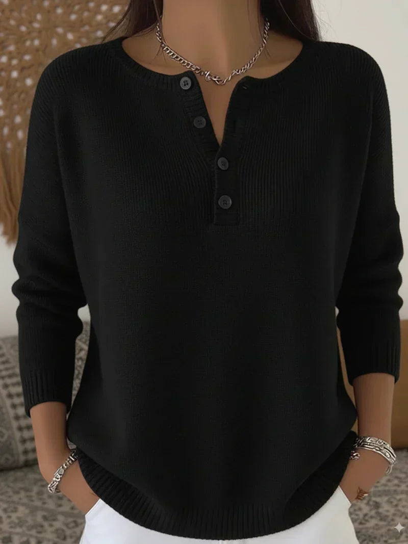 Helena - Knopf-Henley aus Strick