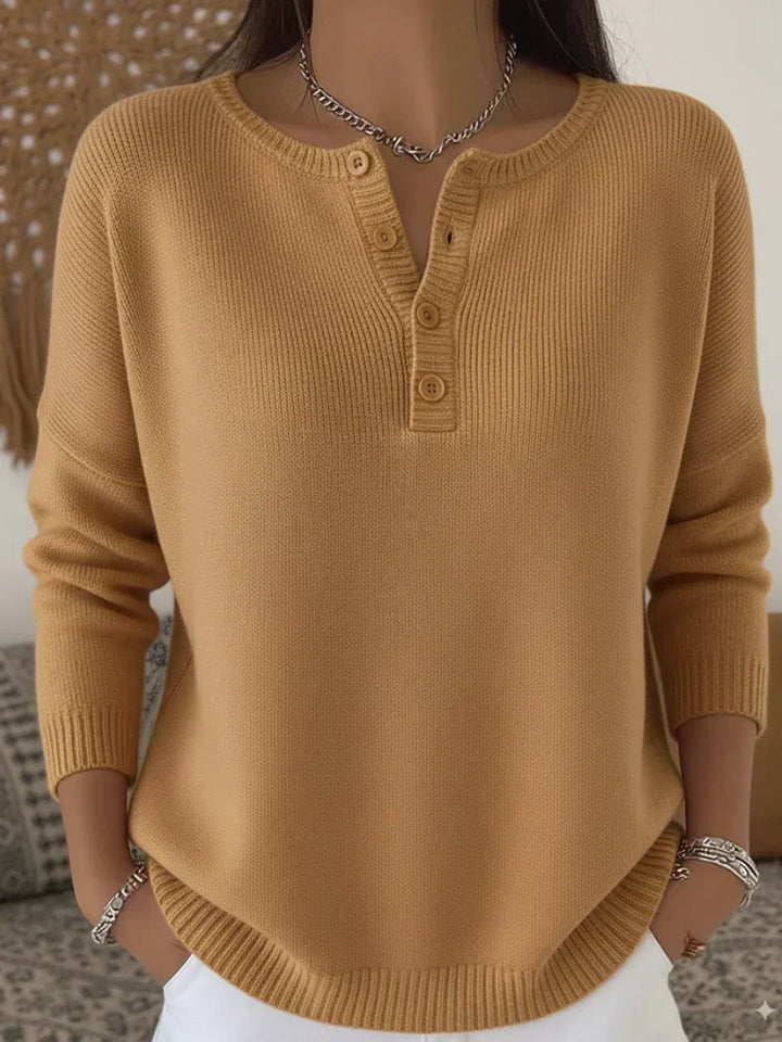 Helena - Knopf-Henley aus Strick