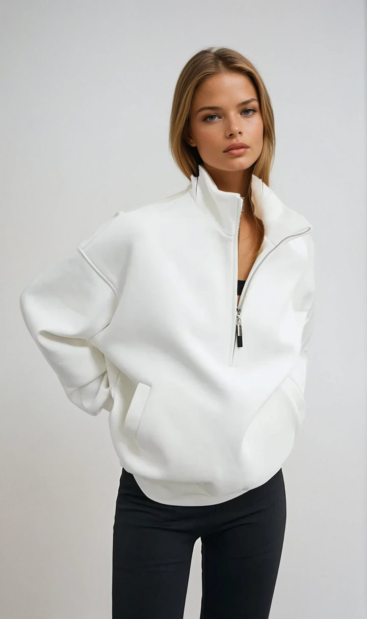 Evangeline | Lässiger Pullover mit Reißverschluss