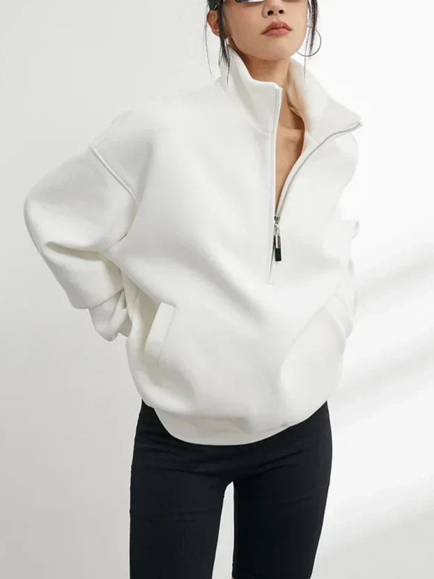 Evangeline | Lässiger Pullover mit Reißverschluss