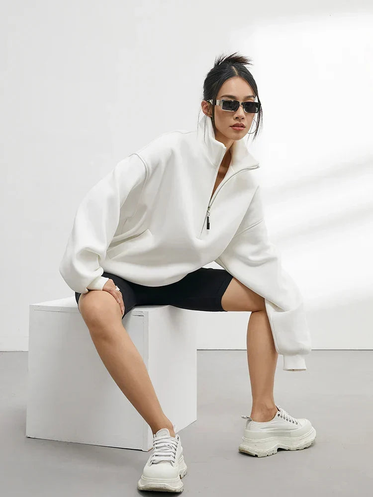 Evangeline | Lässiger Pullover mit Reißverschluss
