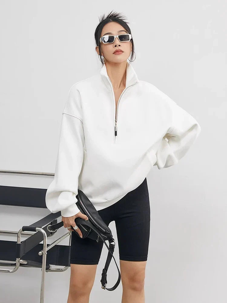 Evangeline | Lässiger Pullover mit Reißverschluss