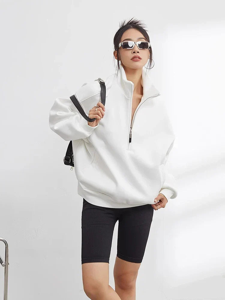 Evangeline | Lässiger Pullover mit Reißverschluss