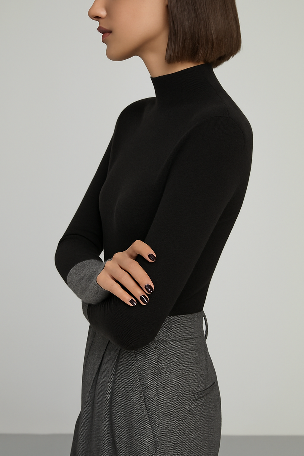Isla | Pullover mit Stehkragen und kontrastierenden Bündchen