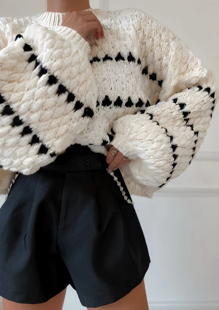 Faye | Strukturierter Pullover mit Rundhalsausschnitt
