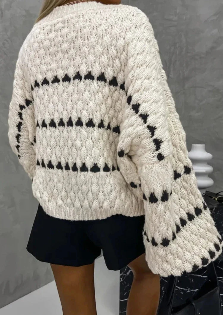 Faye | Strukturierter Pullover mit Rundhalsausschnitt