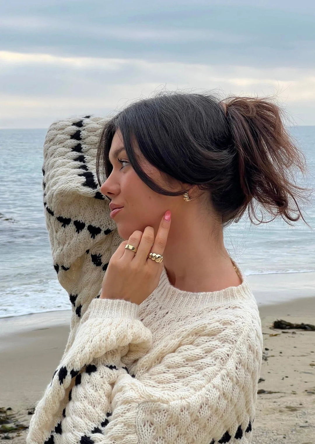 Faye | Strukturierter Pullover mit Rundhalsausschnitt