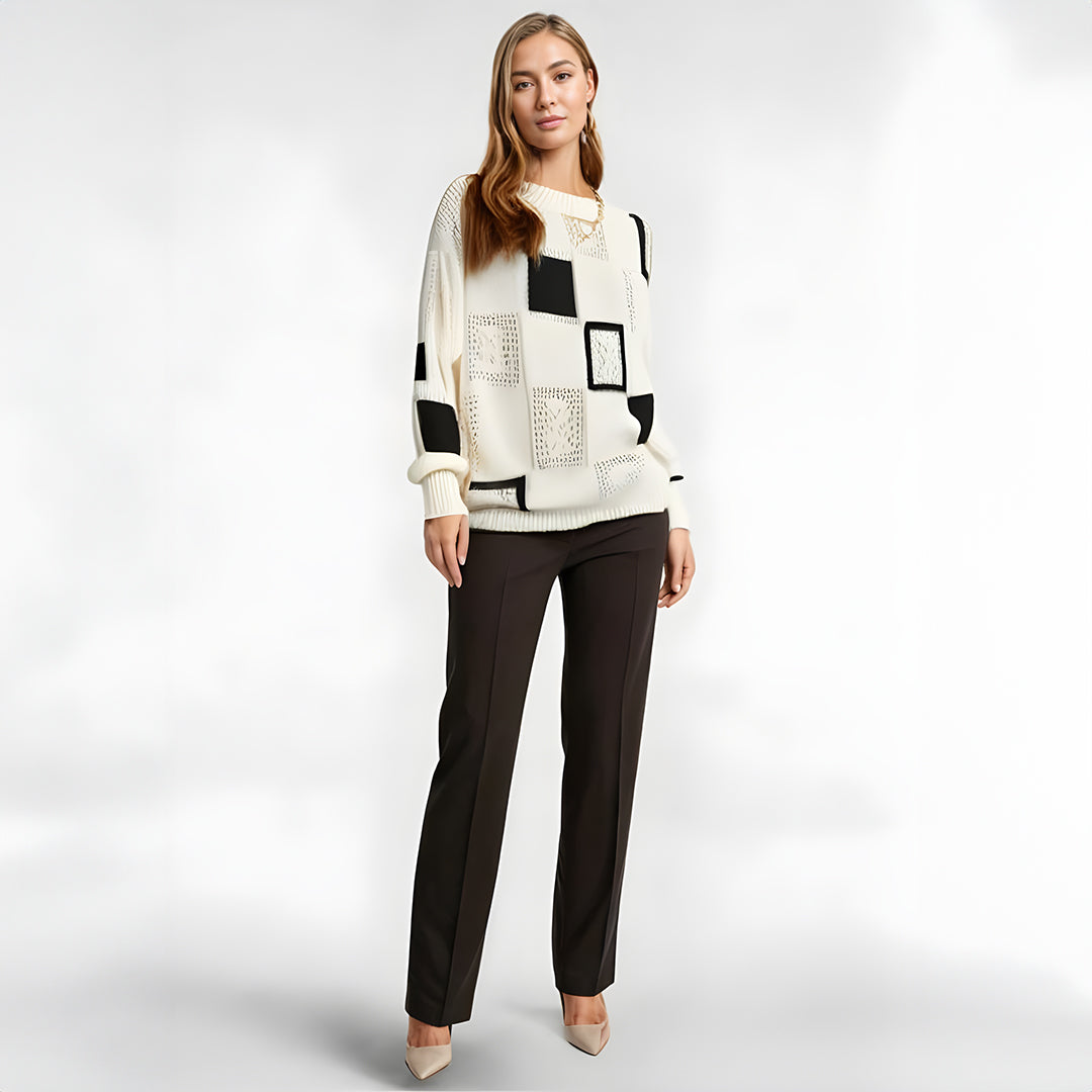 Freya | Bequemer Musterpullover