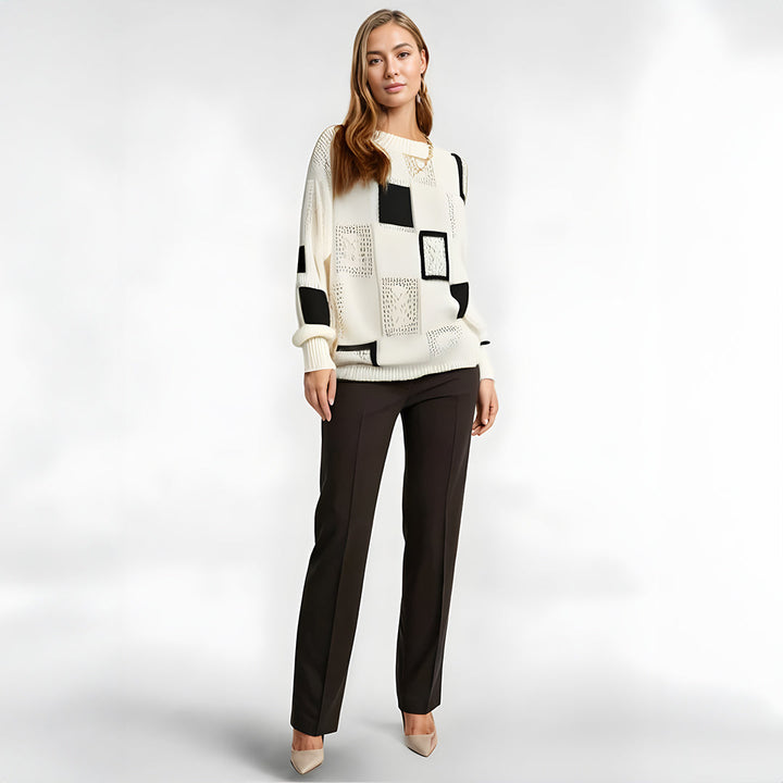 Freya | Bequemer Musterpullover