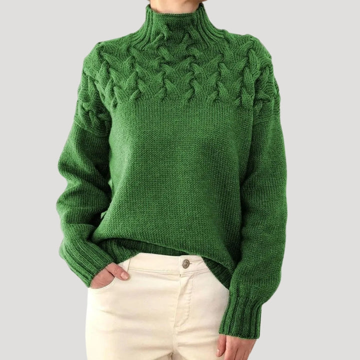 Denise | Pullover mit Stehkragen aus Zopfmuster