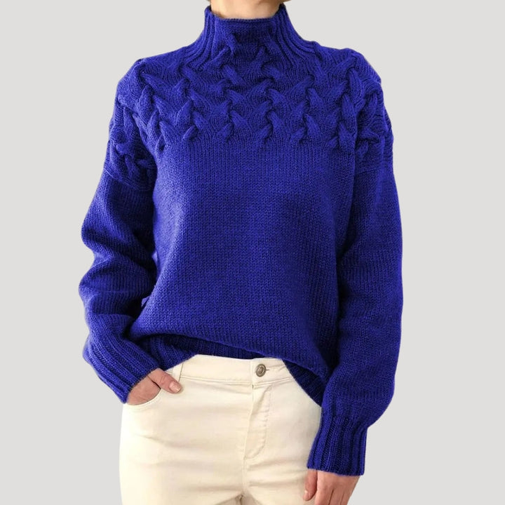 Denise | Pullover mit Stehkragen aus Zopfmuster
