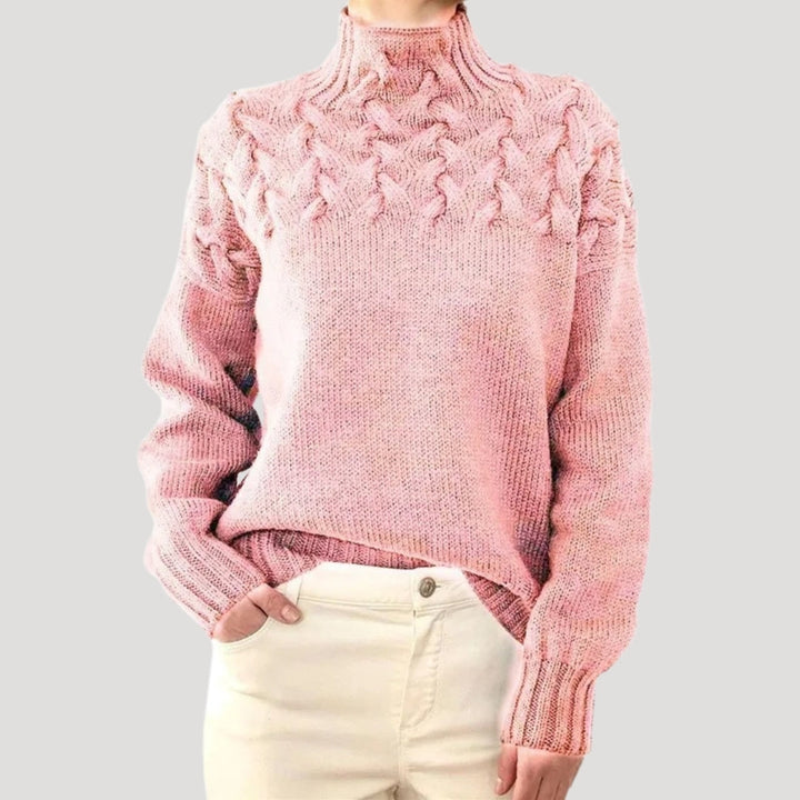 Denise | Pullover mit Stehkragen aus Zopfmuster