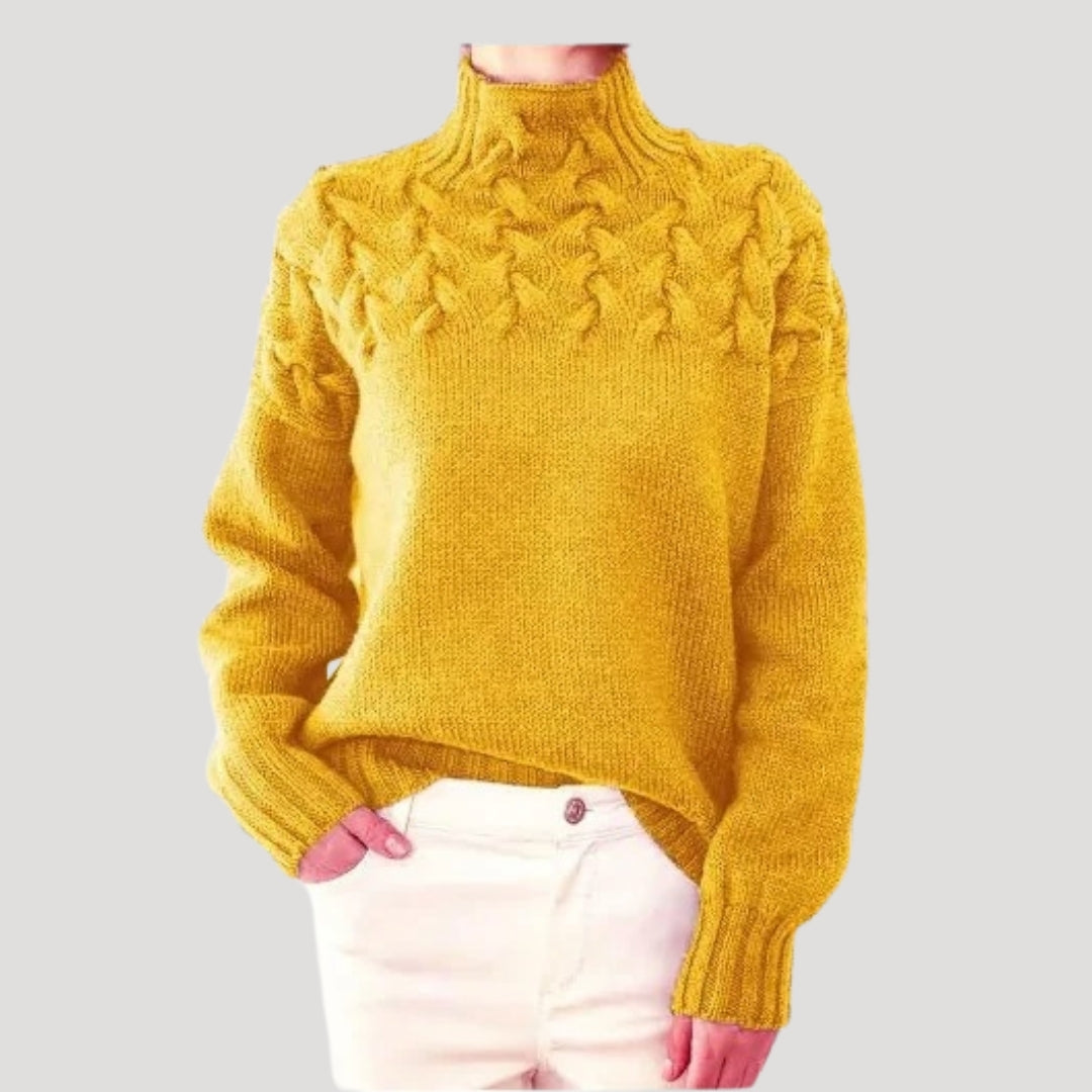 Denise | Pullover mit Stehkragen aus Zopfmuster