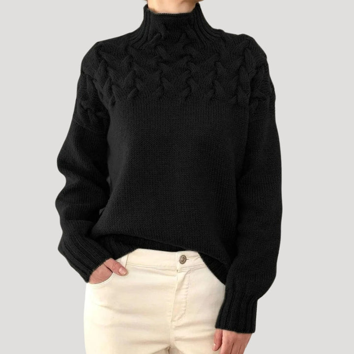 Denise | Pullover mit Stehkragen aus Zopfmuster