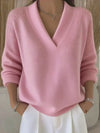 Vivelle - Lässiger Pullover mit V-Ausschnitt